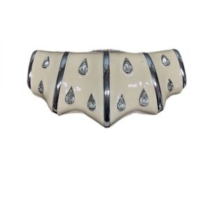 Signed Alexis Kirk Enameled Belt Buckle with Rhinestones & Silver-Tone Accents.